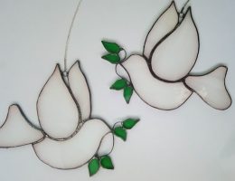 doves of peace, stained glass suncatchers, christmas decorations