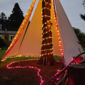 bespoke tepee for a ceremony in the garden